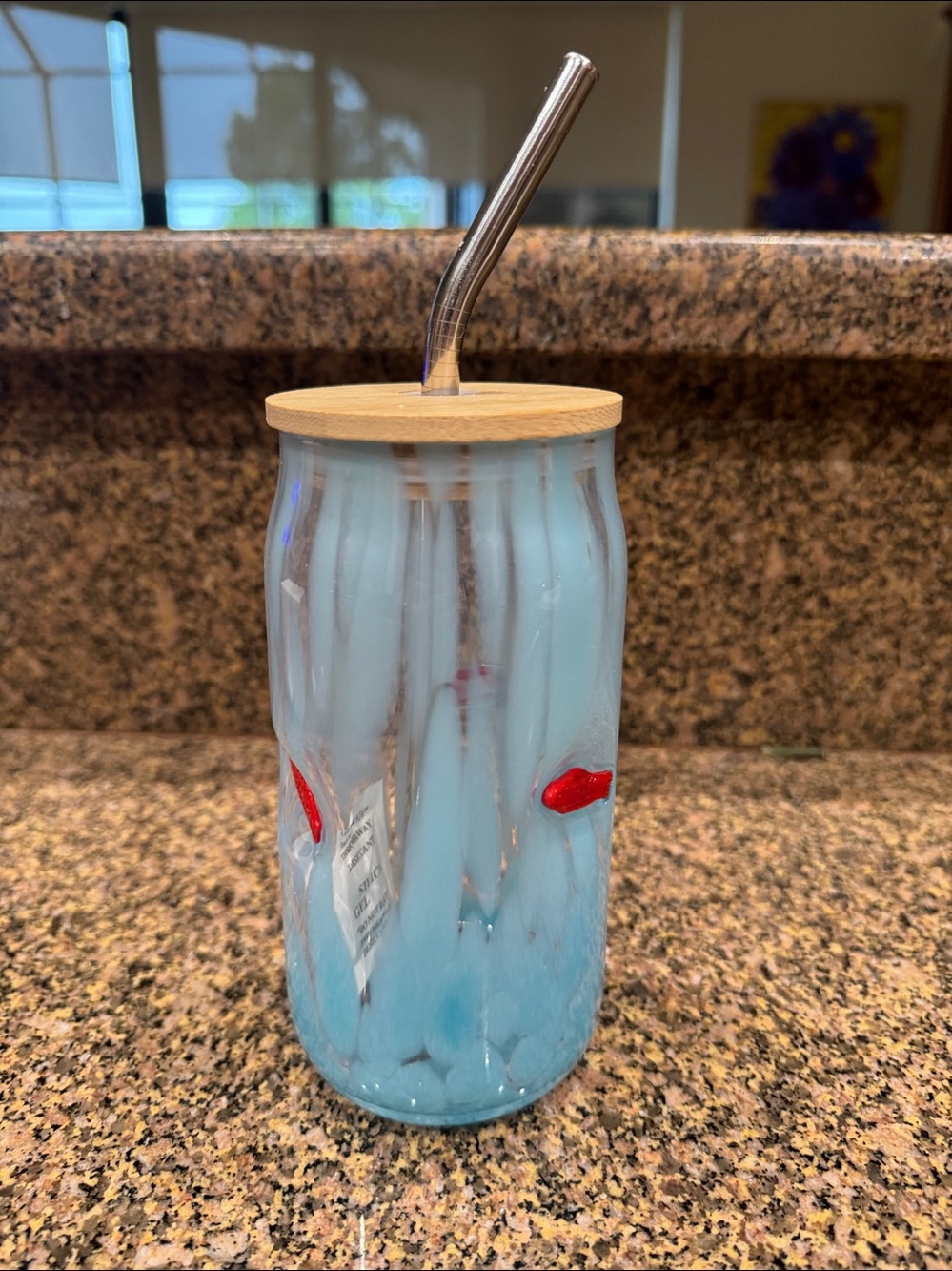 Anthropologie Confetti Icon Juice Glass Tumbler with Lid